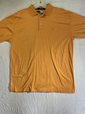 EUC Wrangler George Strait Cowboy Cut Collection Polo Shirt Mens L Orange